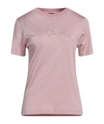 Diesel Simple Short-sleeved T-shirt In Pink