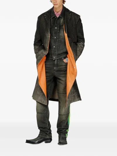 Diesel Single-breasted Coat In Black