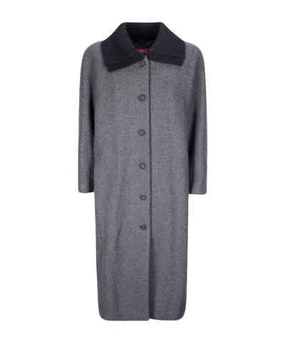Diesel Single-breasted Coat In Gray