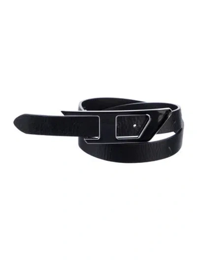 Pre-owned Diesel Skinny Leather Belt In Black