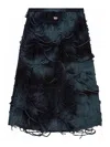 Diesel O-jal Distressed Cotton Midi Skirt In Black