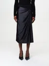 Diesel Draped Midi Skirt With Chintz Finish In Black