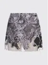 Diesel Nylon Mini Skirt With Heraldic Print In Multi