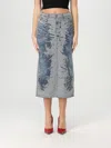 Diesel Blue Midi Skirt In Devor Metallic Knit In Blue