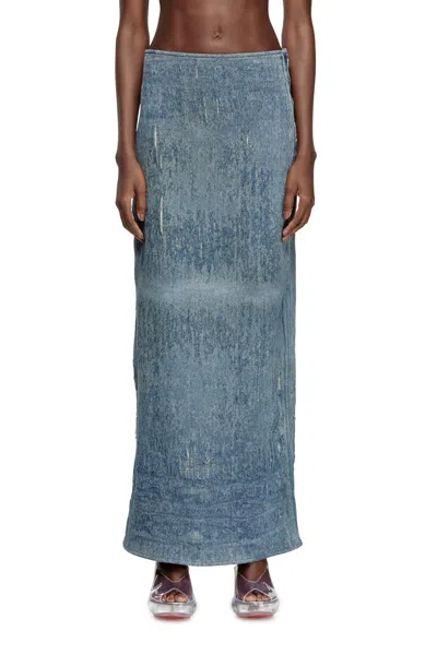 DIESEL SKIRT IN ULTRA-DESTROYED JACQUARD DENIM