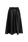 Diesel O-blivion Midi Skirt With Elastic Waist In Black