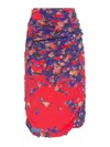 Diesel Allover Floral Printed Midi Skirt In Purple