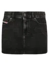 Diesel Mid-rise Denim Miniskirt In Black