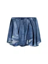 Diesel De-ria Asymmetric Denim Mini Skirt