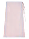 Diesel Wrap Skirt In Double-dyed Rib-knit In Pink