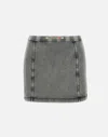 Diesel Flared Mini Skirt Faded Effect In Gray