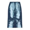 Diesel Blue Midi Skirt In Devor Metallic Knit In 8at