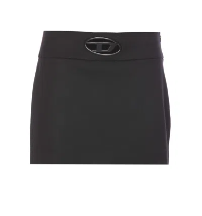 Diesel Women Logo 0-dixy Skirt In Black