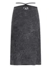 Diesel 'o-rossi' Flared Midi Skirt In Black