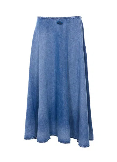 Diesel Denim De-annie Skirt In Blue