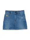Diesel Gianna Jjj Logo-patch Denim Skirt In Blue
