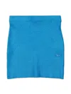 Diesel Brand-plaque Knitted Stretch Cotton-blend Skirt 8-16 Years In Blue