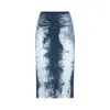 Diesel Blue Midi Skirt In Devor Metallic Knit In Blue