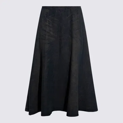 Diesel Skirts Blue And Green In Black