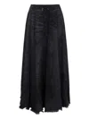Diesel Full Skirt In Lasered Cotton-hemp Denim In Multi