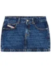 Diesel De-ron Whiskering Effect Denim Mini Skirt In Multicolor