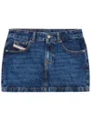 Diesel De-ron Whiskering Effect Denim Mini Skirt In Multicolor