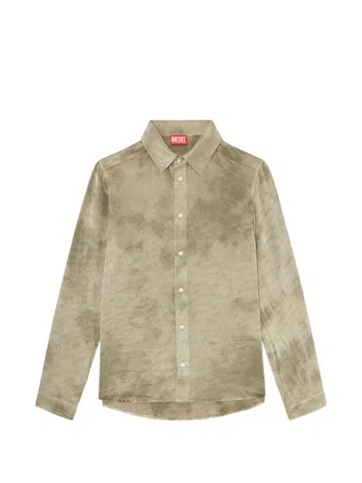 Diesel S-kissy-hnbw Tie-dye Shirt In Green