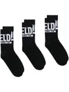 Diesel 3-pack Of Logo Cuff Socks In Black