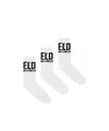 Diesel 3-pack Of Logo Cuff Socks In White