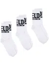 Diesel 3-pack Of Logo Cuff Socks In White