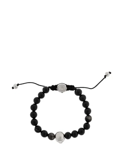 Diesel Skull Stone Bracelet In Silver