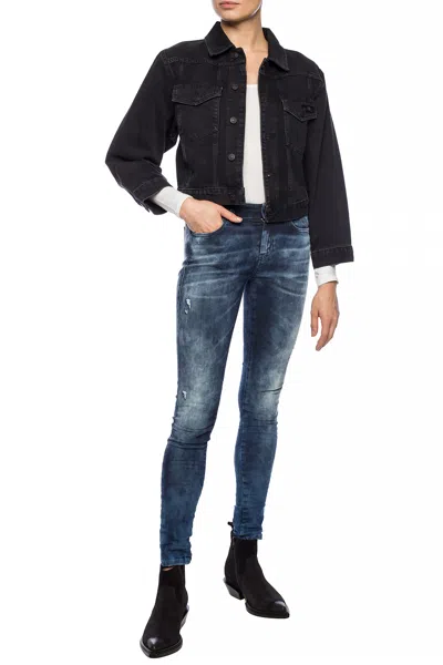 Diesel ‘slandy' Distressed Jeans In Navy Blue