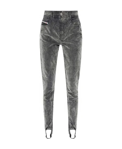 Diesel Slandy Stirrup Skinny Jeans In Gray