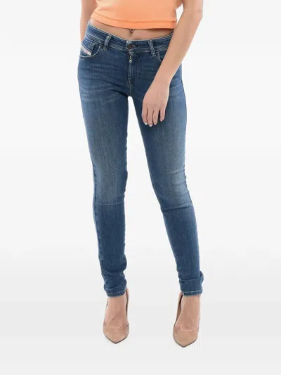 Diesel Slandy Super Skinny-fit Jeans In Blue