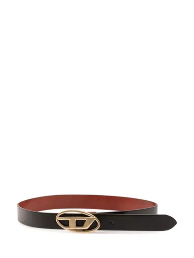 Diesel Sleek 1dr Belt With Pthecca Logo In Nero