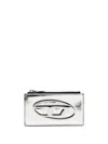 Diesel Silver-tone Calf Leather Metallic Effect Card Holder