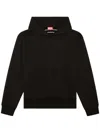 Diesel S-ginn-hood-d Logo-print Hoodie In Black