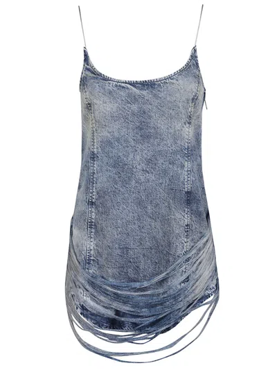 Diesel Sleek Fitted Dress With Gathered Hem Detail In Blue