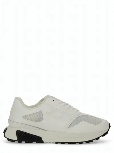 Diesel Sleek Off-white Sneakers With Calf Leather Accents