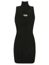 Diesel Mini Black Dress With Oval D Cut Out Detai In Viscose L In Black