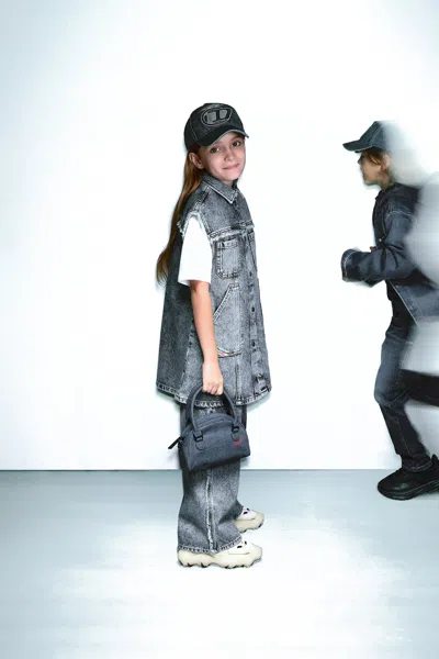 Diesel Kids' Sleeveless Denim Dress In Blue