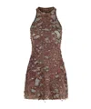 Diesel Distressed Look Cotton Blend Dress In Brown
