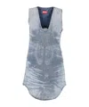 Diesel Sleeveless V-neck Distressed Denim Dress In Blue