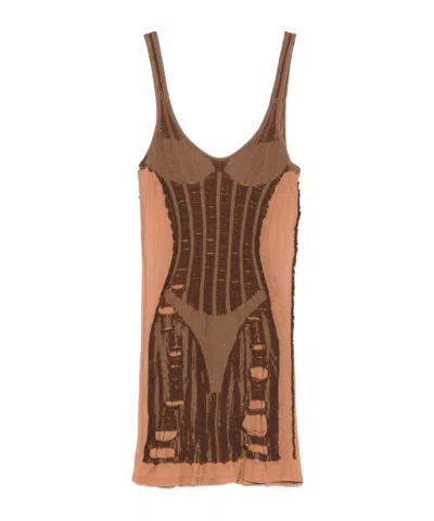 Diesel Sleeveless Dress In Brown