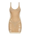 Diesel 'm-calimera' Beige Dress With Insert Design And Second Skin Effect In Nude