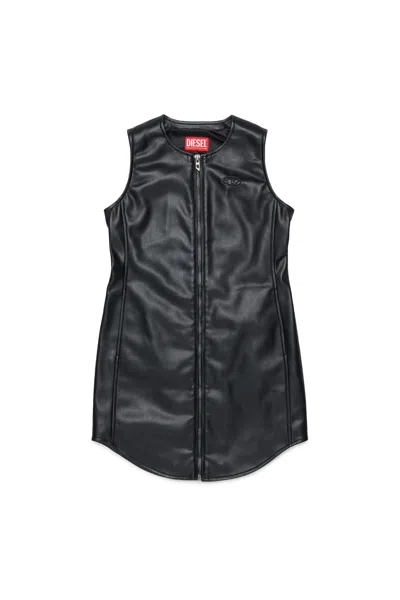 Diesel Kids' Sleeveless Dress With Logo In Black