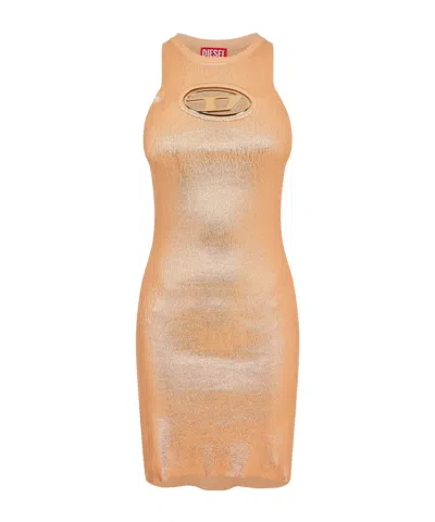 Diesel Sleeveless Knit Mini Dress In Nude