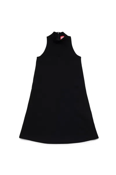 Diesel Kids' Sleeveless Midi Dress In Black