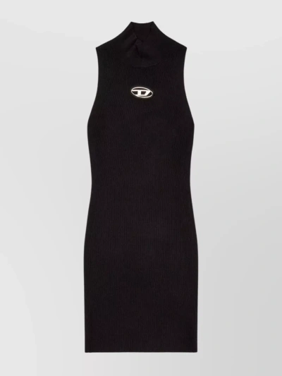 DIESEL SLEEVELESS RIBBED KNIT DRESS WITH CHEST CUT-OUT