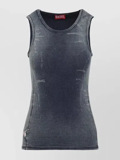 DIESEL SLEEVELESS RIBBED ROUND NECK T-SHIRT